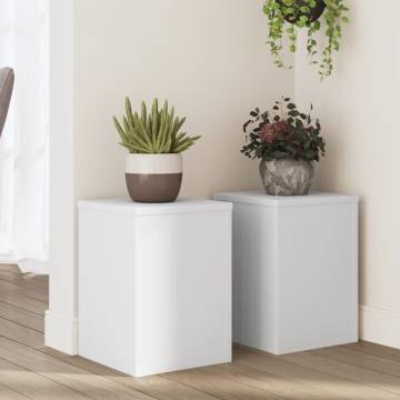 Stylish Plant Stands - 2 pcs White, Durable & Modern | HipoMarket