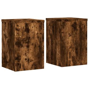 Plant Stands 2 pcs Smoked Oak - Durable Engineered Wood