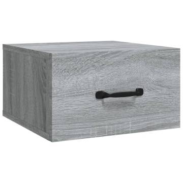 Wall-mounted Bedside Cabinet in Grey Sonoma - Stylish Storage