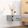 Wall-mounted Bedside Cabinet in Grey Sonoma - Stylish Storage