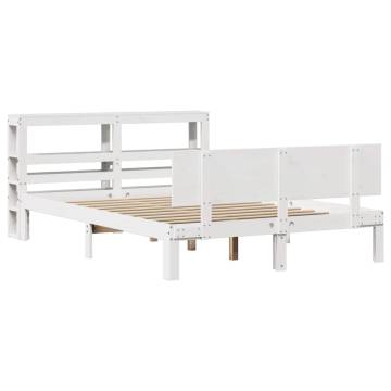 Solid Pine Bed Frame with Headboard - Small Double 120x190 cm