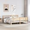 Solid Wood Pine Bed Frame with Headboard 200x200 cm | HipoMarket