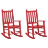 Red Solid Wood Rocking Chairs for Kids - 2 pcs | Hipo Market