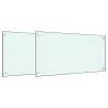 White Tempered Glass Kitchen Backsplashes - 2 pcs, 80x50 cm