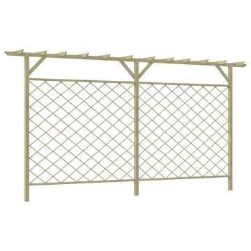 Wooden Garden Lattice Fence with Pergola Top | Hipo Market