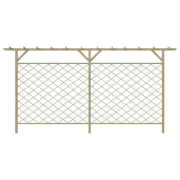 Wooden Garden Lattice Fence with Pergola Top | Hipo Market