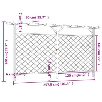 Wooden Garden Lattice Fence with Pergola Top | Hipo Market