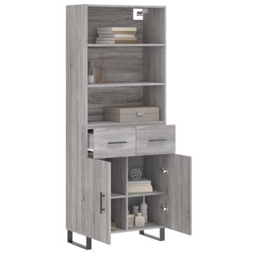 Elegant Highboard Grey Sonoma - Durable Engineered Wood Furniture