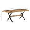 Dining Table 180x90 cm - Unique Rough Mango Wood Design