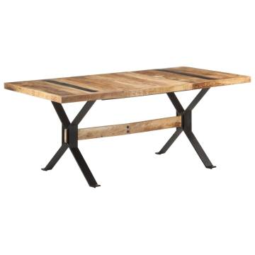 Dining Table 180x90 cm - Unique Rough Mango Wood Design