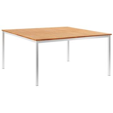 Elegant Garden Dining Table - Solid Teak & Stainless Steel