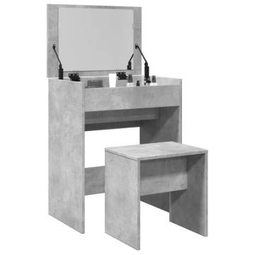 Dressing Table & Stool Concrete Grey - Stylish Bedroom Decor