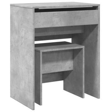 Dressing Table & Stool Concrete Grey - Stylish Bedroom Decor