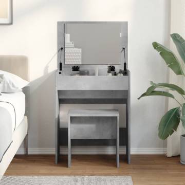 Dressing Table & Stool Concrete Grey - Stylish Bedroom Decor