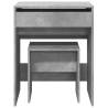 Dressing Table & Stool Concrete Grey - Stylish Bedroom Decor