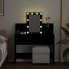 Dressing Table with LED - Stylish Black Vanity 100x40x130 cm