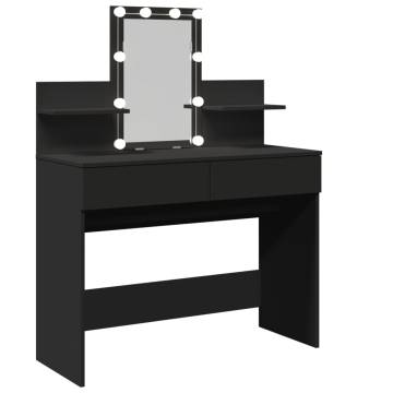 Dressing Table with LED - Stylish Black Vanity 100x40x130 cm