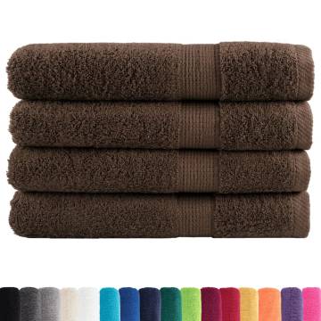 Premium Sauna Towels SOLUND 4pcs Brown 80x200cm – Soft & Absorbent