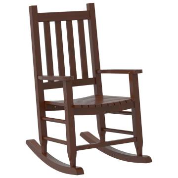 Brown Solid Wood Rocking Chairs for Children - 2 Pcs Set