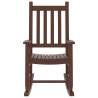 Brown Solid Wood Rocking Chairs for Children - 2 Pcs Set