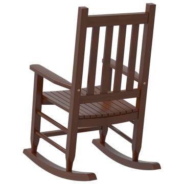 Brown Solid Wood Rocking Chairs for Children - 2 Pcs Set