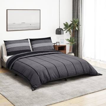 Duvet Cover Set Dark Grey 140x200 cm - Soft Cotton Bedding