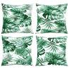 Sofa Cushions 4 pcs Leaf Pattern 50x50 cm - Hipomarket