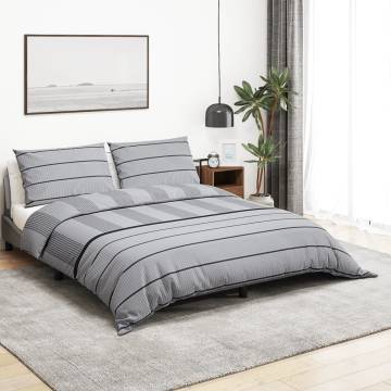 Grey Cotton Duvet Cover Set 155x220 cm - Soft & Elegant