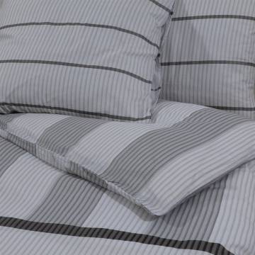 Grey Cotton Duvet Cover Set 155x220 cm - Soft & Elegant