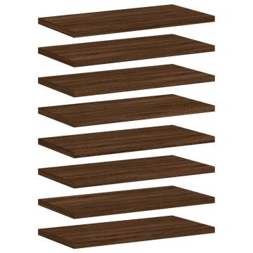 Brown Oak Wall Shelves 8 Pcs - Durable & Stylish Storage