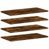 4 pcs Smoked Oak Wall Shelves | Stylish Storage Solution