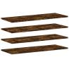 4 pcs Smoked Oak Wall Shelves - Durable & Stylish Storage