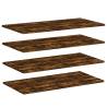 Wall Shelves 4 pcs Smoked Oak | Durable Engineered Wood - HipoMarket