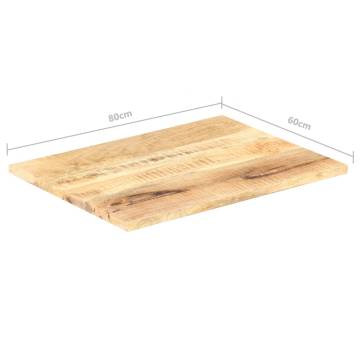 Table Top Solid Mango Wood 80x60 cm - Durable & Unique