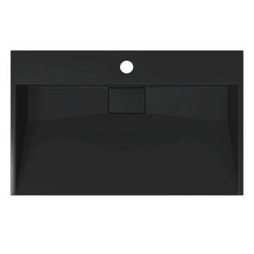 Stylish Matt Black Marble Wash Basin 60x38 cm | HipoMarket