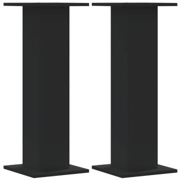 Buy Plant Stands 2 pcs - Black Engineered Wood 30x30x80 cm