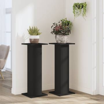 Buy Plant Stands 2 pcs - Black Engineered Wood 30x30x80 cm