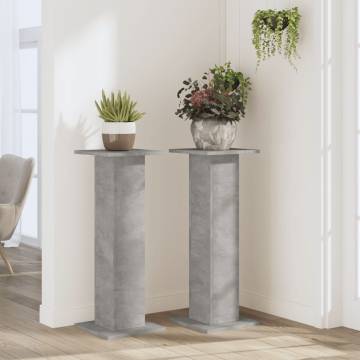 Concrete Grey Plant Stands - 2 pcs | Durable & Stylish