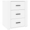 Stylish White Bedside Cabinet - Engineered Wood 50x36x60 cm