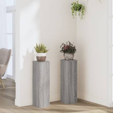 Stylish Grey Sonoma Plant Stand - 2pcs | Hipomarket UK