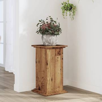 Plant Stand Old Wood 33x33x60 cm - Durable Engineered Wood