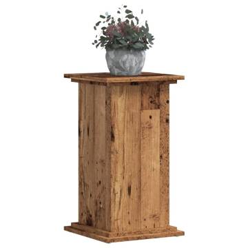 Plant Stand Old Wood 33x33x60 cm - Durable Engineered Wood