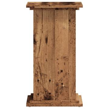 Plant Stand Old Wood 33x33x60 cm - Durable Engineered Wood