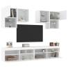 6 Piece TV Wall Cabinet Set with LED Lights White Colour white Quantity in Package 1 