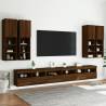 7 Piece LED TV Wall Cabinet Set - Brown Oak | HipoMarket