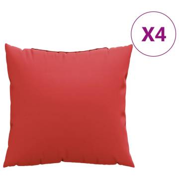 Red Sofa Cushions 4 pcs - 50x50 cm Durable Fabric