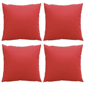 Red Sofa Cushions 4 pcs - 50x50 cm Durable Fabric