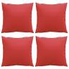 Red Sofa Cushions 4 pcs - 50x50 cm Durable Fabric