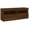 7 Piece LED TV Wall Cabinet Set - Brown Oak | HipoMarket