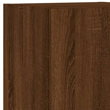 7 Piece LED TV Wall Cabinet Set - Brown Oak | HipoMarket